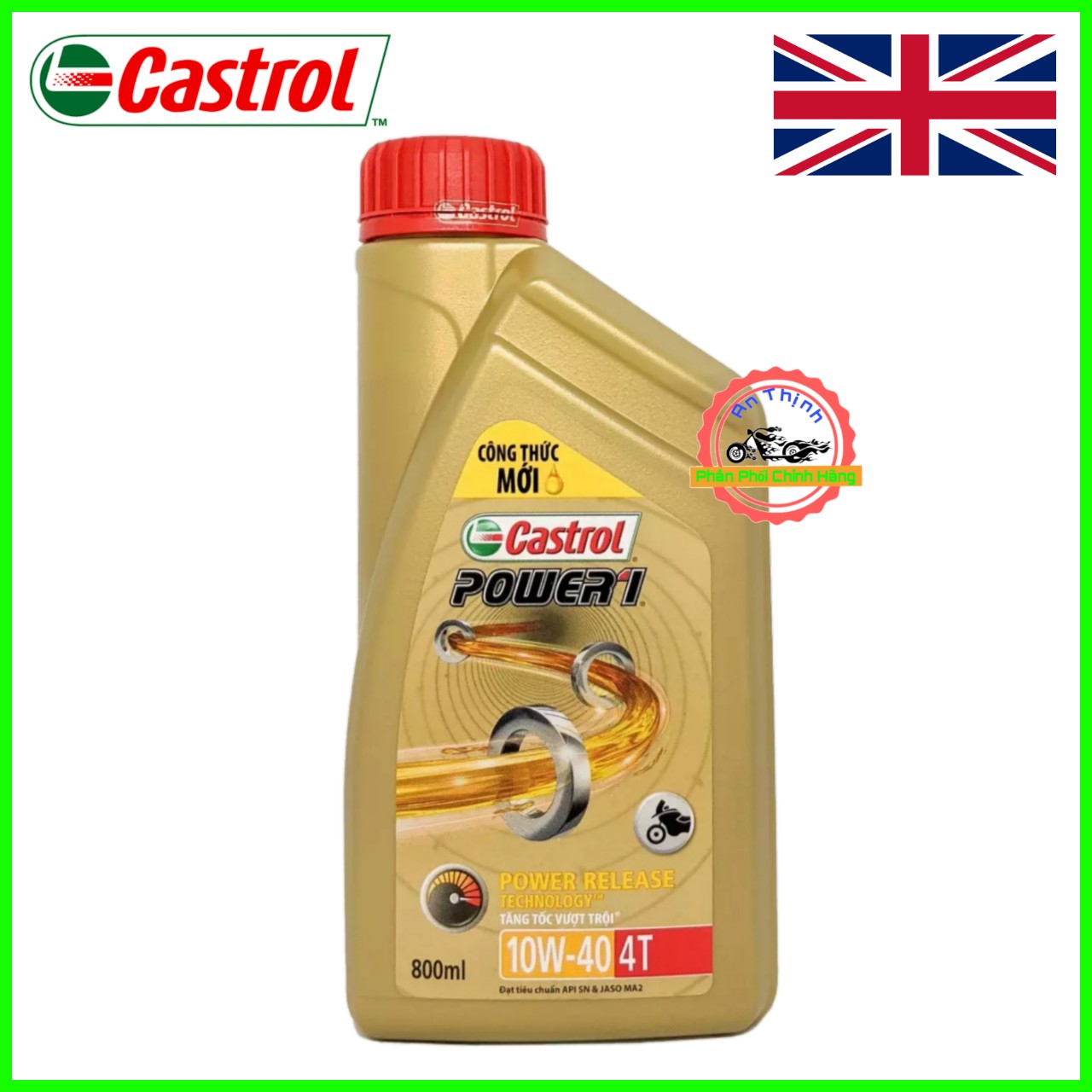 Nhớt Xe Số CASTROL POWER1 4T 10W40 0,8L, SEAL Chống Giả