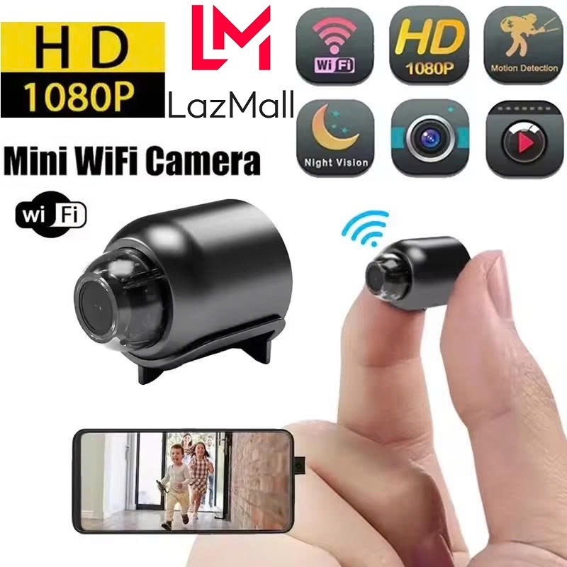  LazMall Ẩn Bí Mật Camera X5 Mini 1080P Full-HD Tầm Nhìn Ban Đêm Nhẹ Không Dây Giám Sát Phát Hiện Chuyển Động Cầm Tay Chất Lượng Cao Cấp - NEW X5 Mini Camera WIFI Wireless 1080P Surveillance Security Video Night Vision Motion Detect Camcorder Monitor 