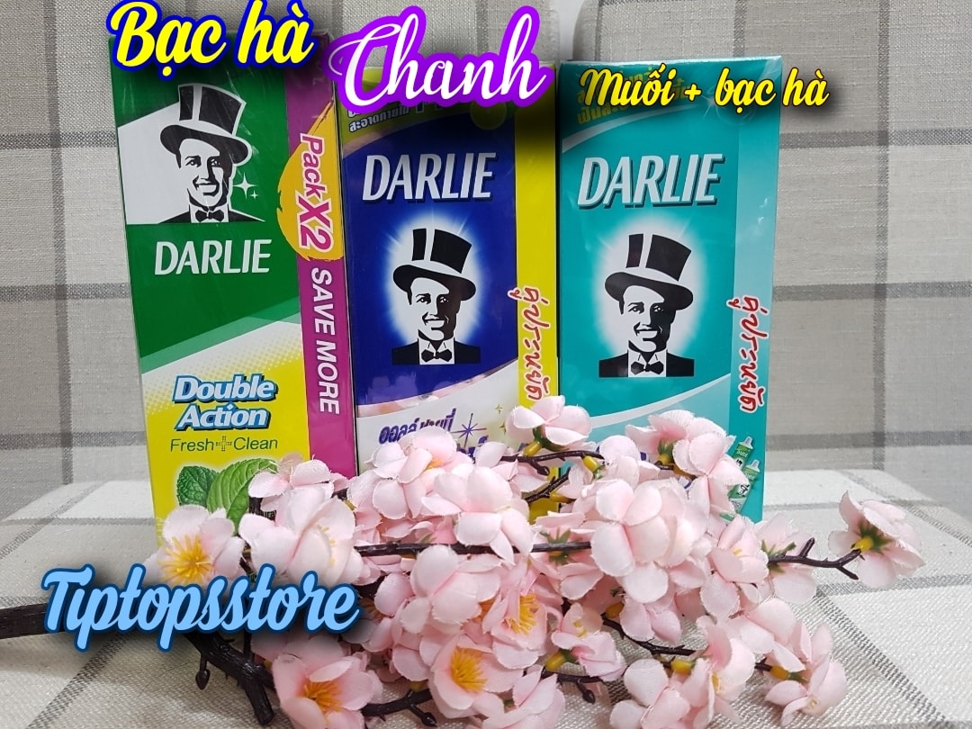 [HCM]KEM ĐÁNH RĂNG DARLIE BẠC HÀCHANH BẠC HÀ VÀ MUỐI BẠC HÀ THÁI LAN HÔP 2 TUÝP