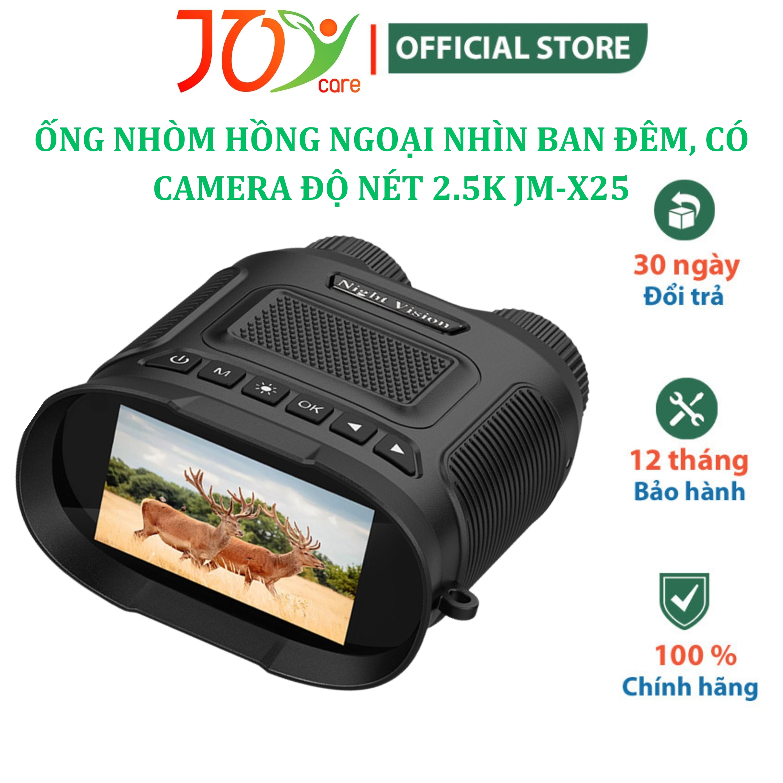 Ống nhòm hồng ngoại nhìn ban đêm, có camera độ nét joycare 2.5k jm-x25