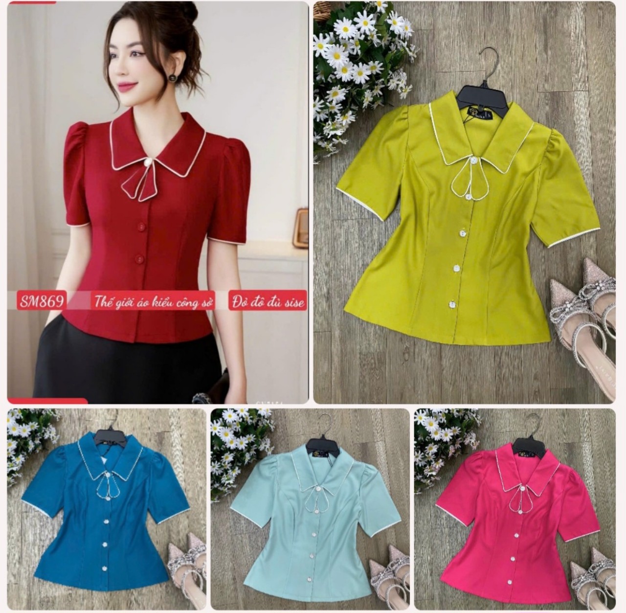 Áo kiểu công sở trẻ trung cao cấp đủ size