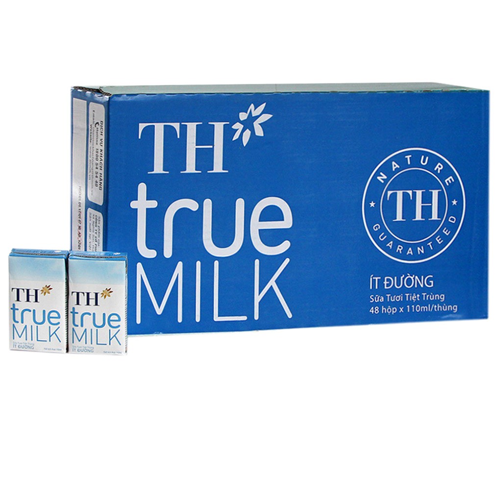 Sữa tươi tiệt trùng ít đường TH True Milk 110ml