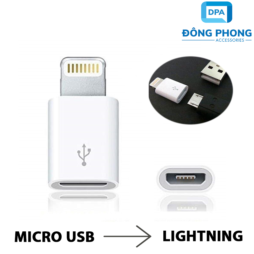 Đầu nối cáp sạc micro usb sang iphone, ipad