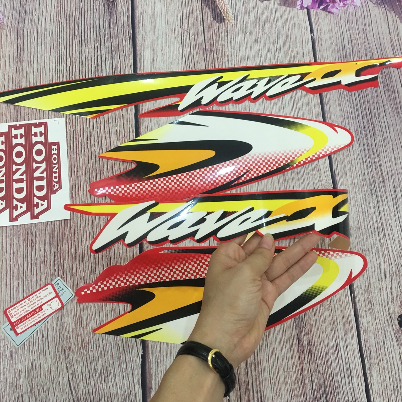 Bộ Tem dán sườn xe Wave Alpha  đời 2002  - 2004