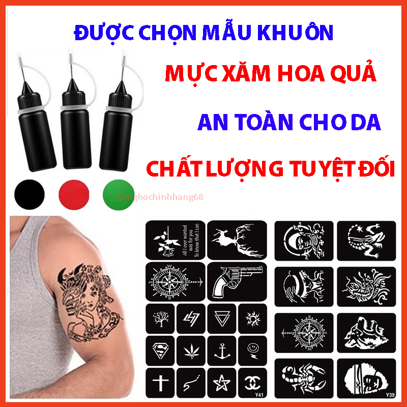 Hình Xăm Dán 15 Ngày 1 Bộ Gồm Mực + Khuôn A4 ( 20-70 Hình ) Được Chọn Mẫu, Hình Xăm Không Trôi Chống Nước, Phù Hợp Với Mọi Lứa Tuổi An Toàn Tuyệt Đối Cho Da, Hình Xăm Tạm Thời 15 Ngày Chất Lượng Cao