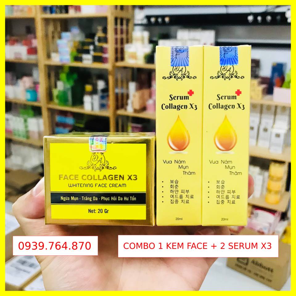 COMBO KEM FACE COLLAGEN X3 ĐÔNG ANH và 2 SERUM NÁM X3 - HÀNG CHÍNH HÃNG - MẪU MỚI 2022