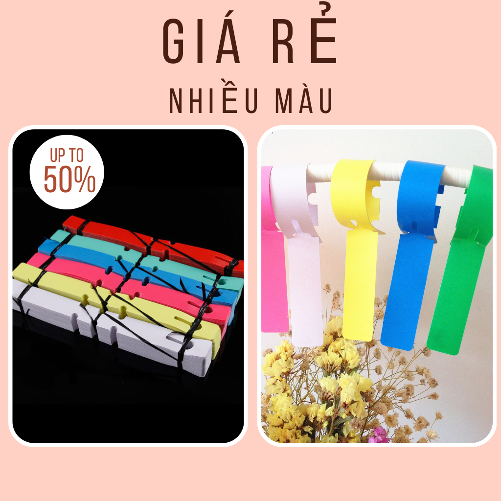 Thẻ tên cây ghi tên cây trồng, thẻ nhựa ghi tên lan lốc 100 thẻ tag