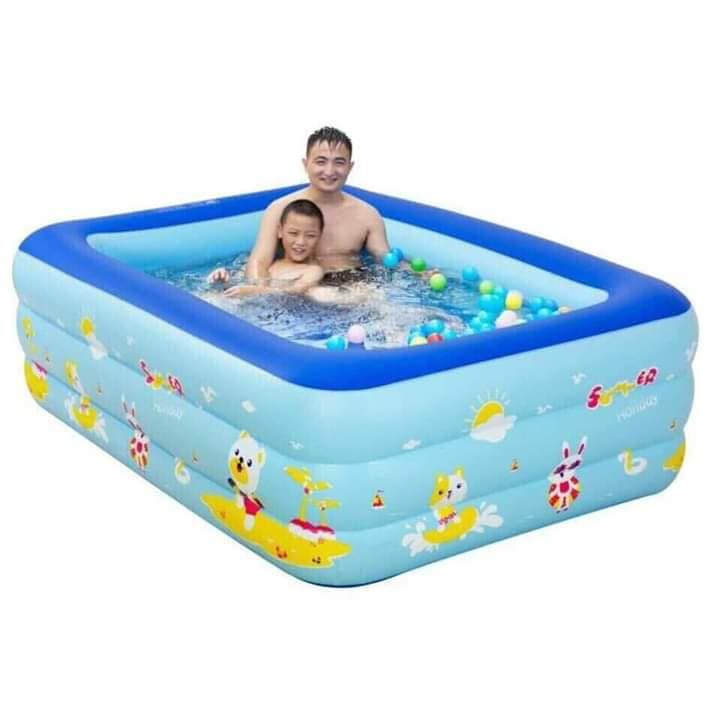 Bể phao bơm hơi cho bé 2 tầng 1M2