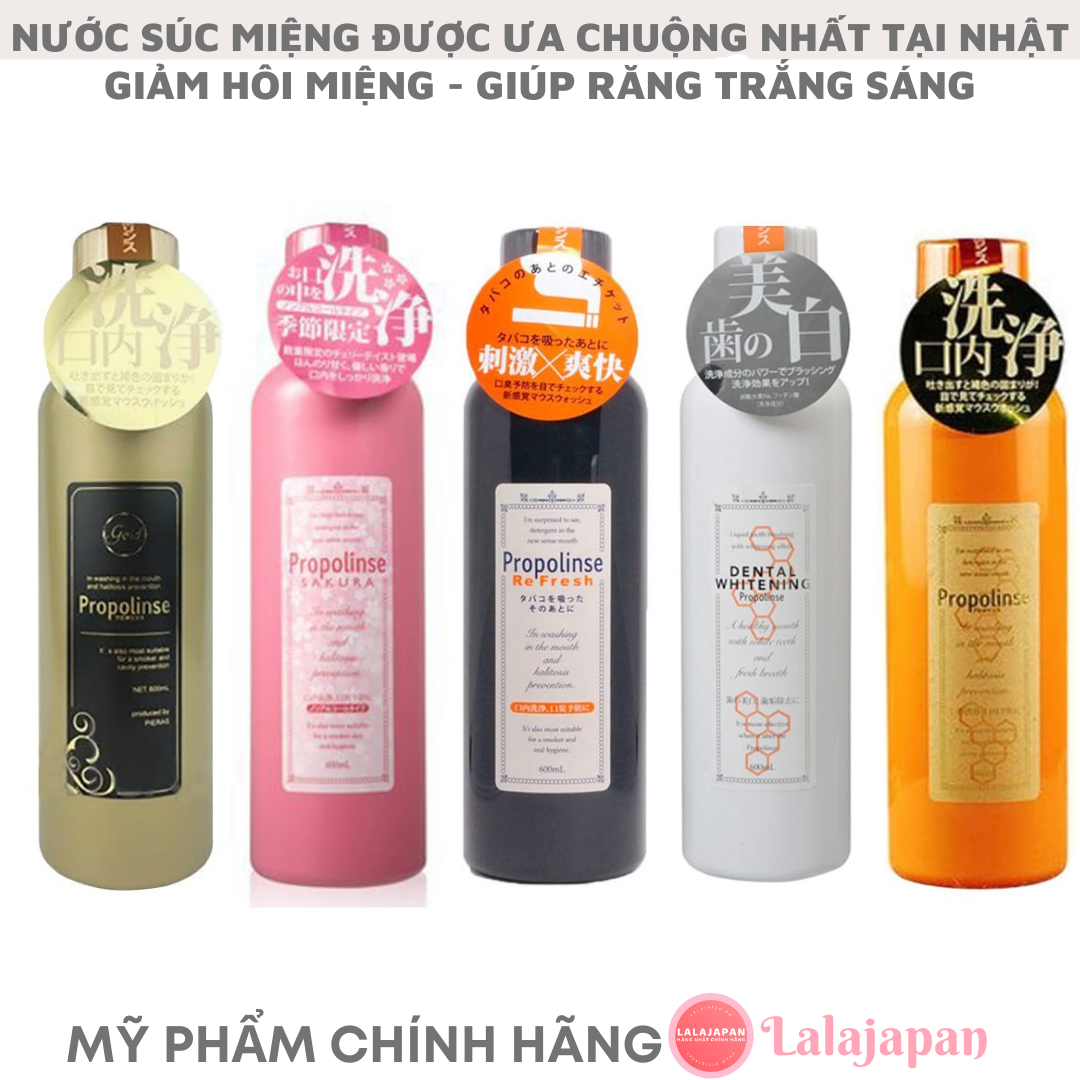 Nước súc miệng Propolinse nội địa Nhật Bản 600ml trắng răng giảm hôi miệng