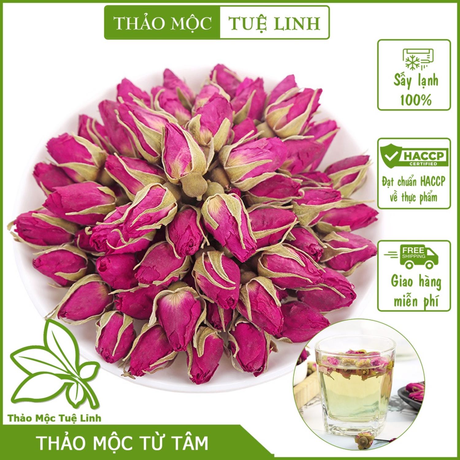 Trà hoa hồng sấy khô ❤️freeship❤️ 200gr đẹp da, giảm stress, thải độc, chống lão hóa