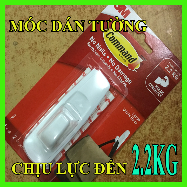 Móc dán tường 3M - Chịu lực nặng lên đến 22kg móc dán tường - móc treo tường - móc treo