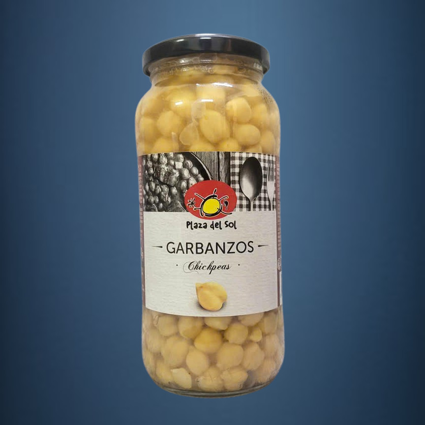 PLAZA DEL SOL - Lọ GARBANZOS 540gr - HẠT ĐẬU GÀ LUỘC NGÂM NƯỚC MUỐI TÂY BAN NHA Chickpeas