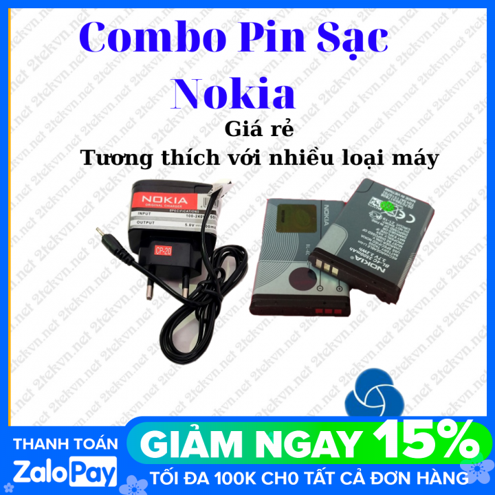 Combo pin, sạc nokia 1280 giá rẻ