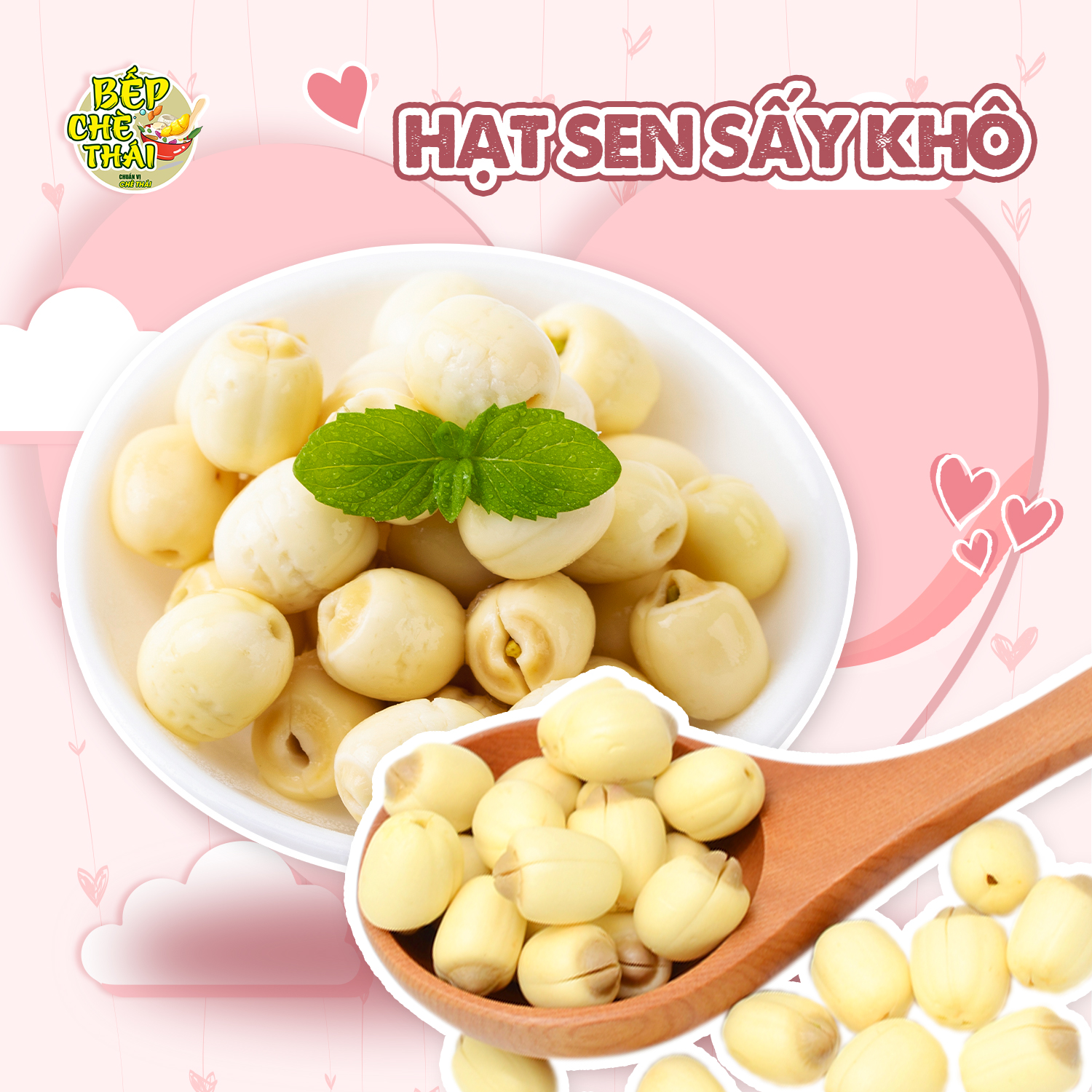 Hạt sen sấy khô - siêu ngon loại 1 - bếp chè thái