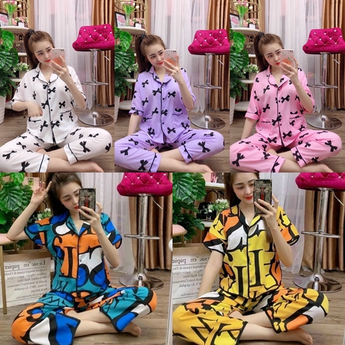[G]Đồ Bộ Pijama Nữ - Đồ Bộ Nữ - Đồ Mặc Nhà - Chất Vải Kate Lụa Mềm Mịn Siêu Thoáng Mát, Siêu Mịn Form Từ 43kg-60kg