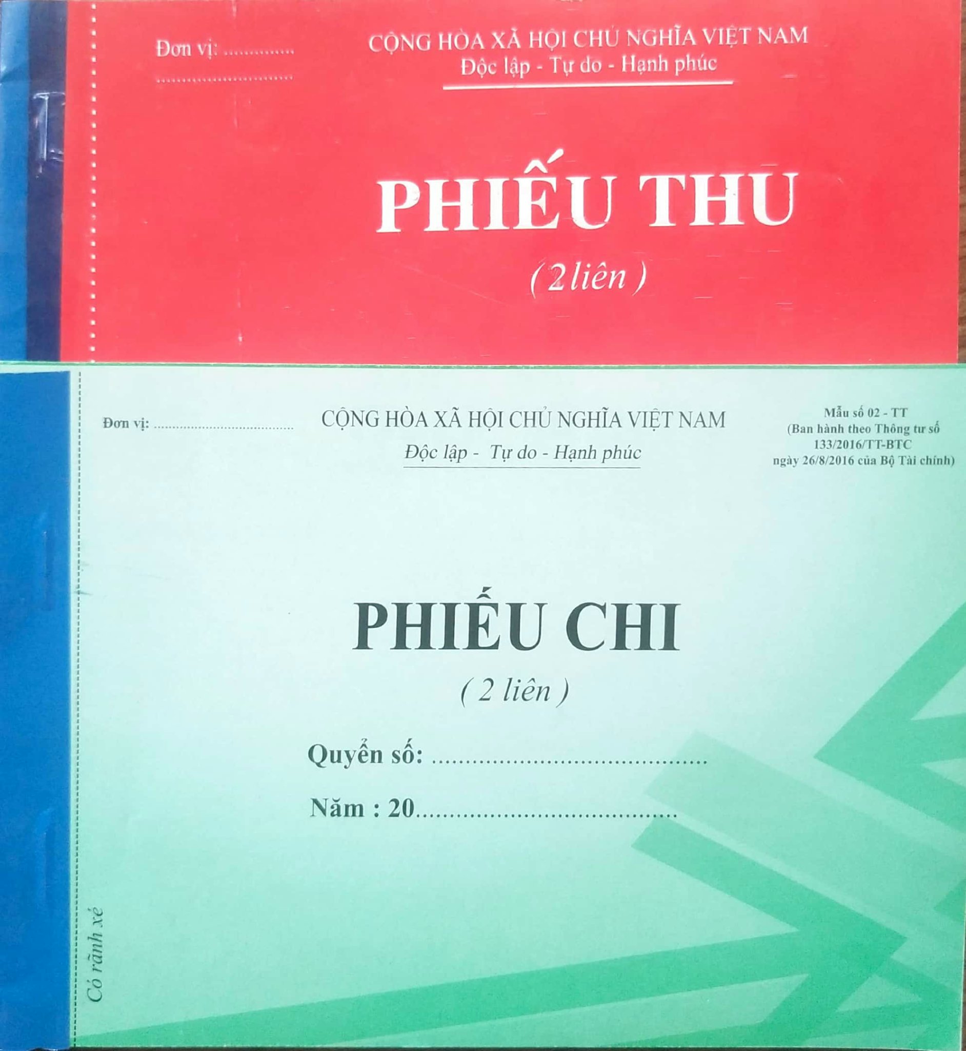 Phiếu Thu / Chi A5 2 liên loại  60 tờ giấy cacbon sịn sò(khuyến mãi khi mua  com bo 10 quyển tặng 1 quyển)