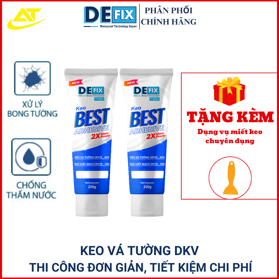 Combo 2 tuýp keo vá tường đa năng - Tặng kèm dụng cụ miết keo
