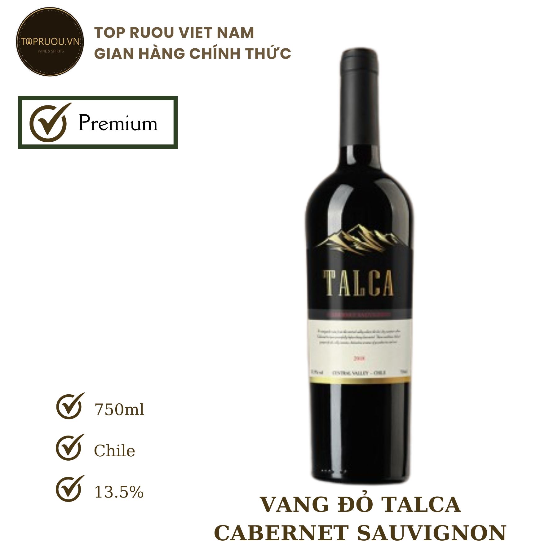 [Top Rượu VN] Rượu Vang Đỏ Talca Cabegno Cabernet Sauvignon 750ml [Chính Hãng]