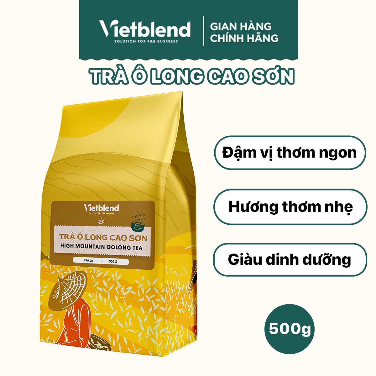 VIETBLEND High Mountain Oolong Tea 500g Bag