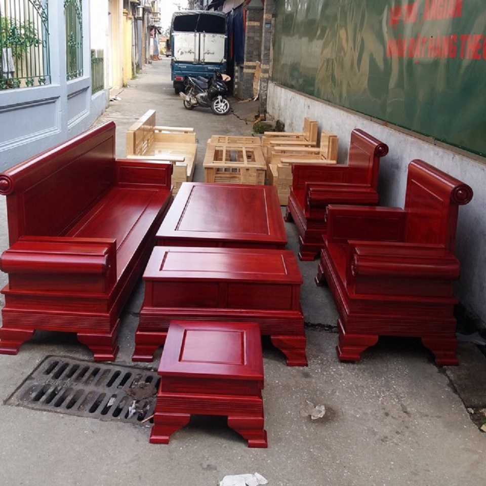 Bộ Bàn Ghế Pháo Thủ Gỗ Hương Đỏ Nam Phi VIP