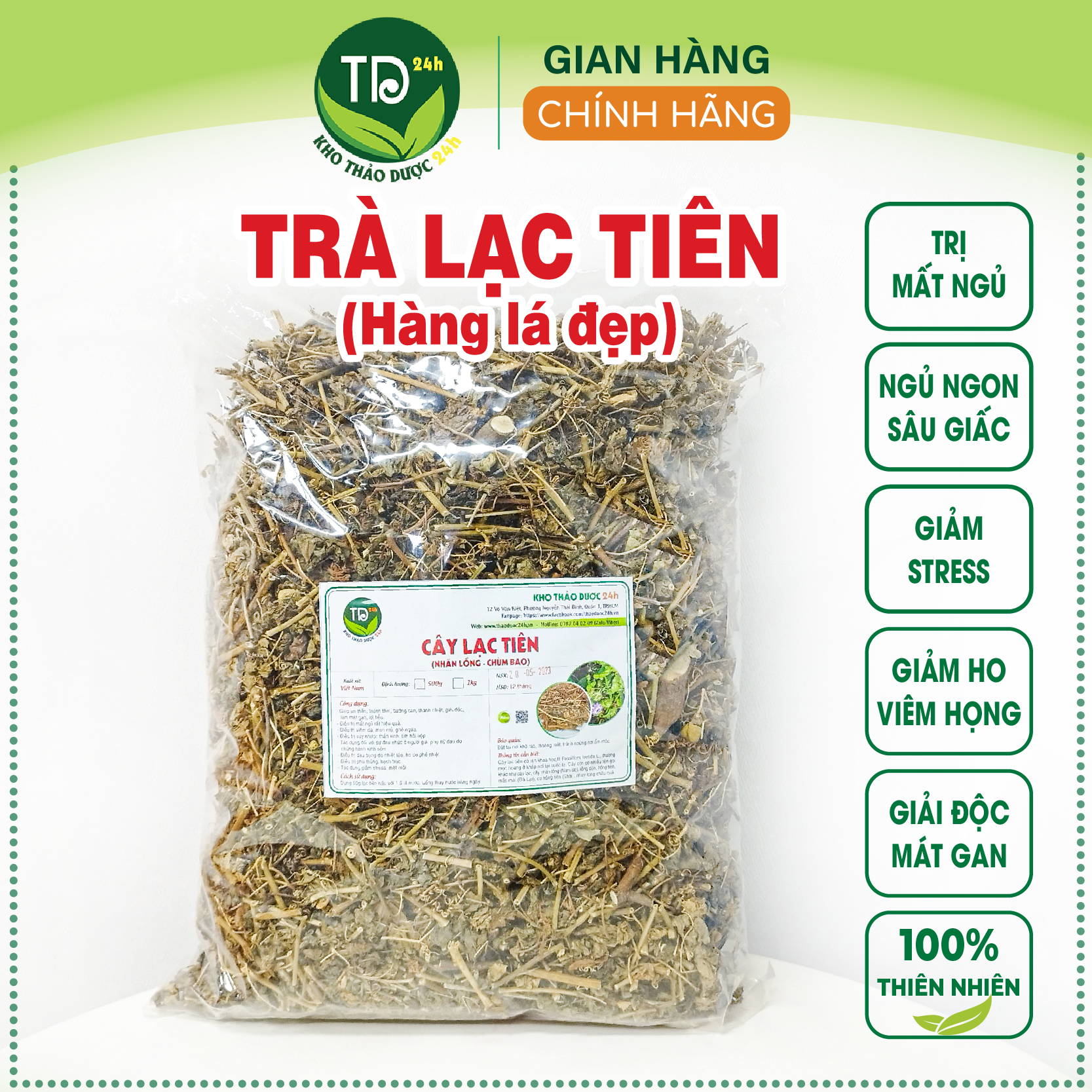 Cây lạc tiên sấy khô, hàng lá loại 1, giúp thanh nhiệt, an thần, ngủ ngon, ngừa mất ngủ, hỗ trợ giảm viêm, sưng da ,giảm căng thẳng, 100% thiên nhiên | Kho thảo dược 24h