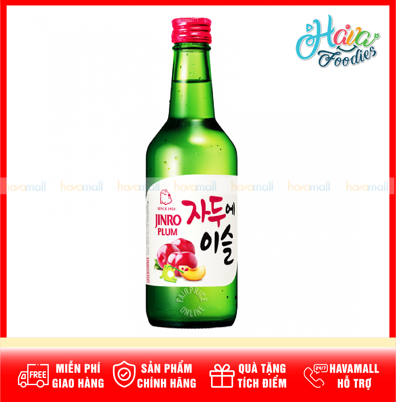 [HOÀN TIỀN MAX 10%] So.ju Hàn Quốc Jinro 360ml – Jinro Green Grape So.ju