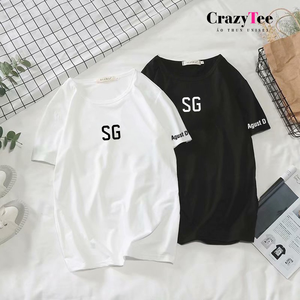 Áo phông đen trắng FG SG AGUST D SUGA Bangtan Boys idol thần tượng