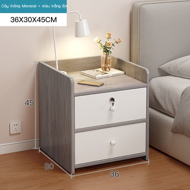 Kệ đầu giường đơn giản có khóa- tủ đầu giường mini-Không tốn kém và thiết thực