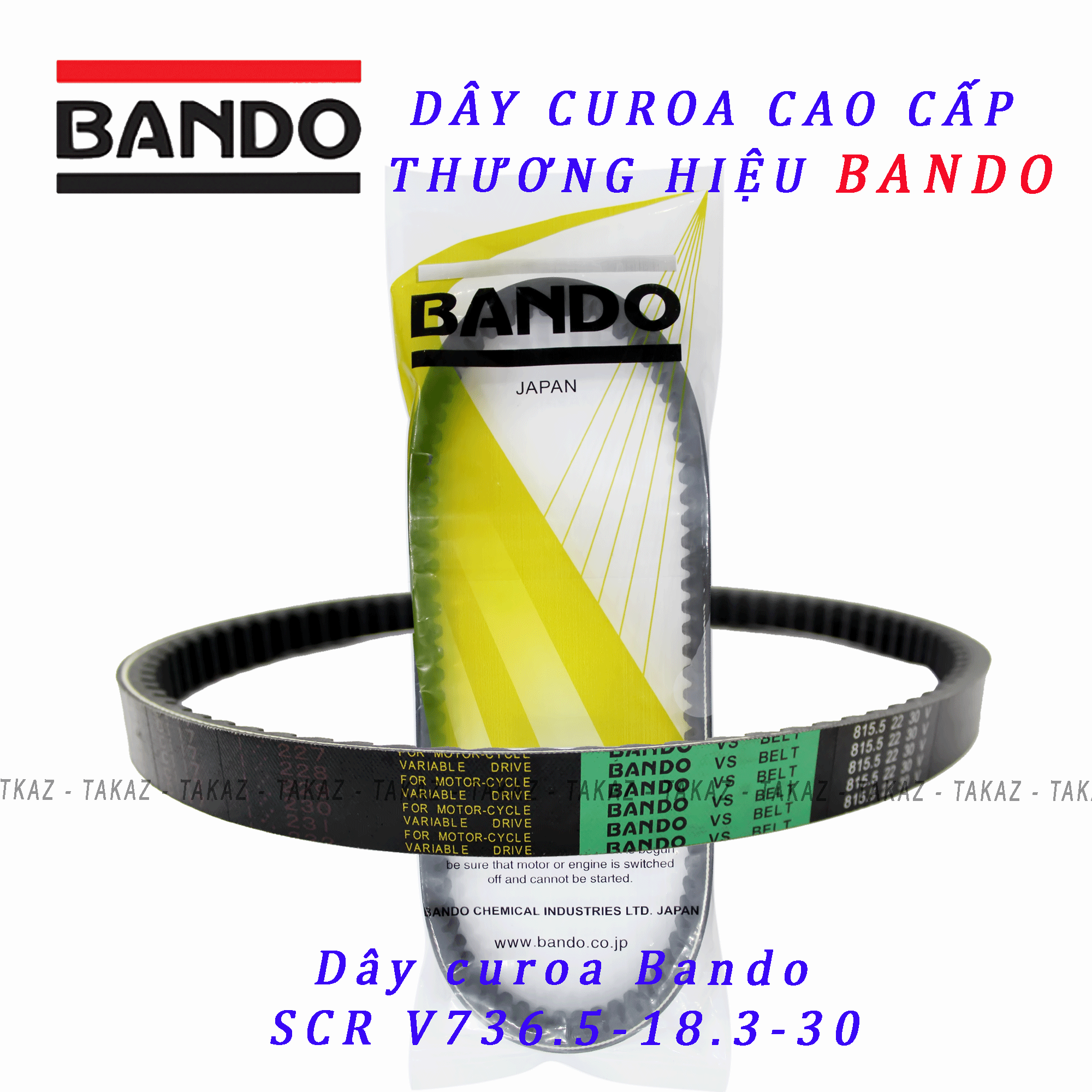 Dây curoa bando honda scr / lead - made in thái lan