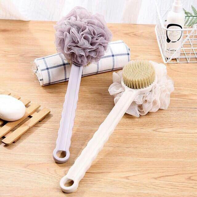 Dụng cụ cọ lưng 2 mặt kèm bông tắm
