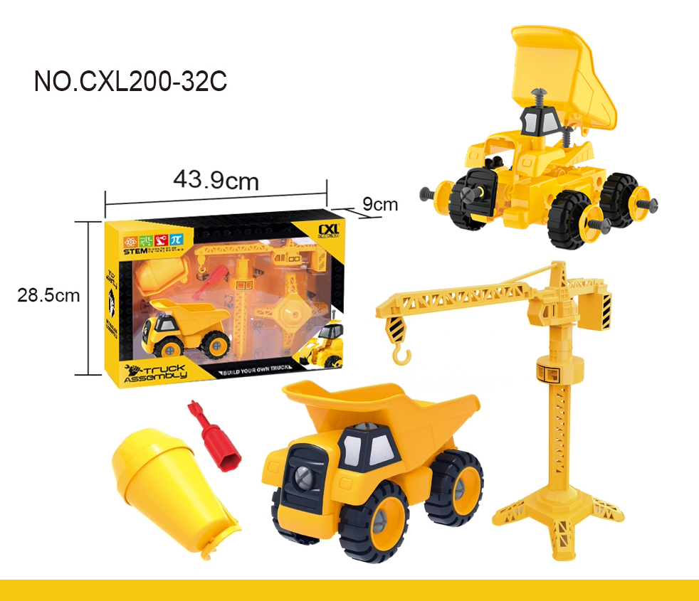 Đồ chơi STEM CXL - Xe công trình 2in1 và tháp cẩu hàng CXL200-32C