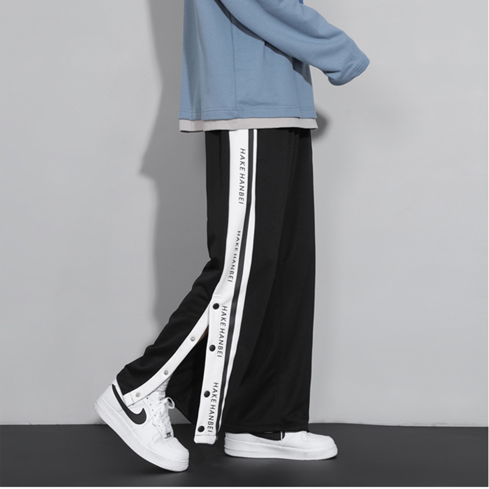 Quần Ống Rộng Quần Jogger Thể Thao Nam Nữ Phối Sọc Đính Cúc Chất Vải Thun Nỉ Trơn Bền Đẹp Hot Trend Năm 2022 Thời Trang 4her JOGGER NAM 90000101C3