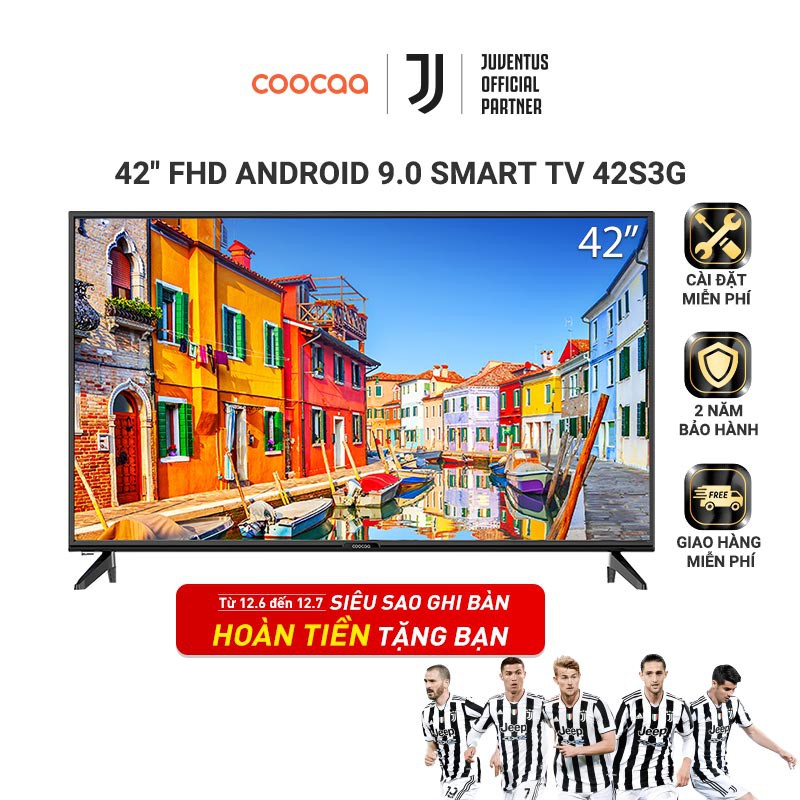 Smart tivi full hd coocaa 42 inch - android 9.0 - model 42s3g - miễn phí lắp đặt