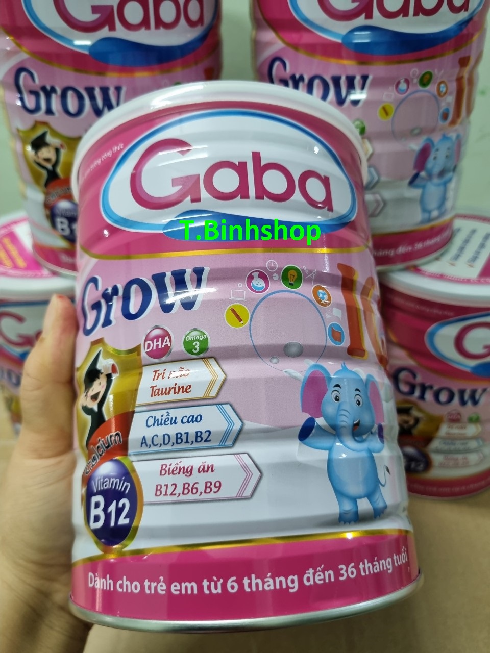 Sữa Gaba Grow IQ cho bé từ 6 đến 36 tháng tuổi. HSD 2025. Hộp 900g
