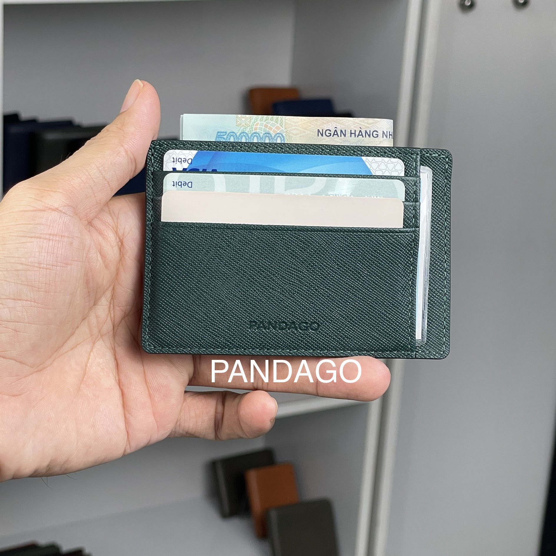 Ví card mini pandago mini 05 da thật cao cấp bỏ túi dễ thương nhỏ gọn