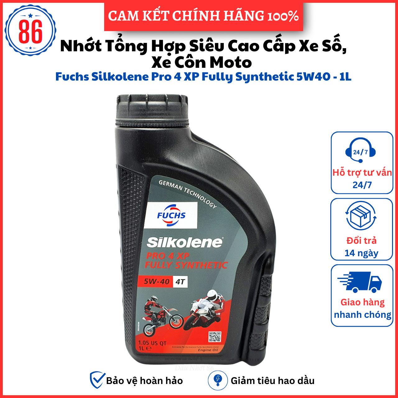 Nhớt tổng hợp xe tay ga cao cấp Fuchs Scoot 5w40 1L