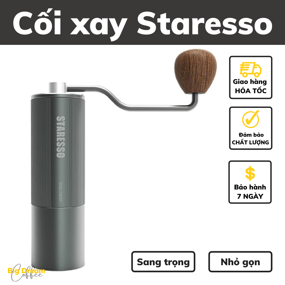 Chính hãng máy pha cà phê mini cối xay staresso cafe rang xay pha espresso du lịch lưỡi dao titanium bảo hành 12 tháng- big dream coffee