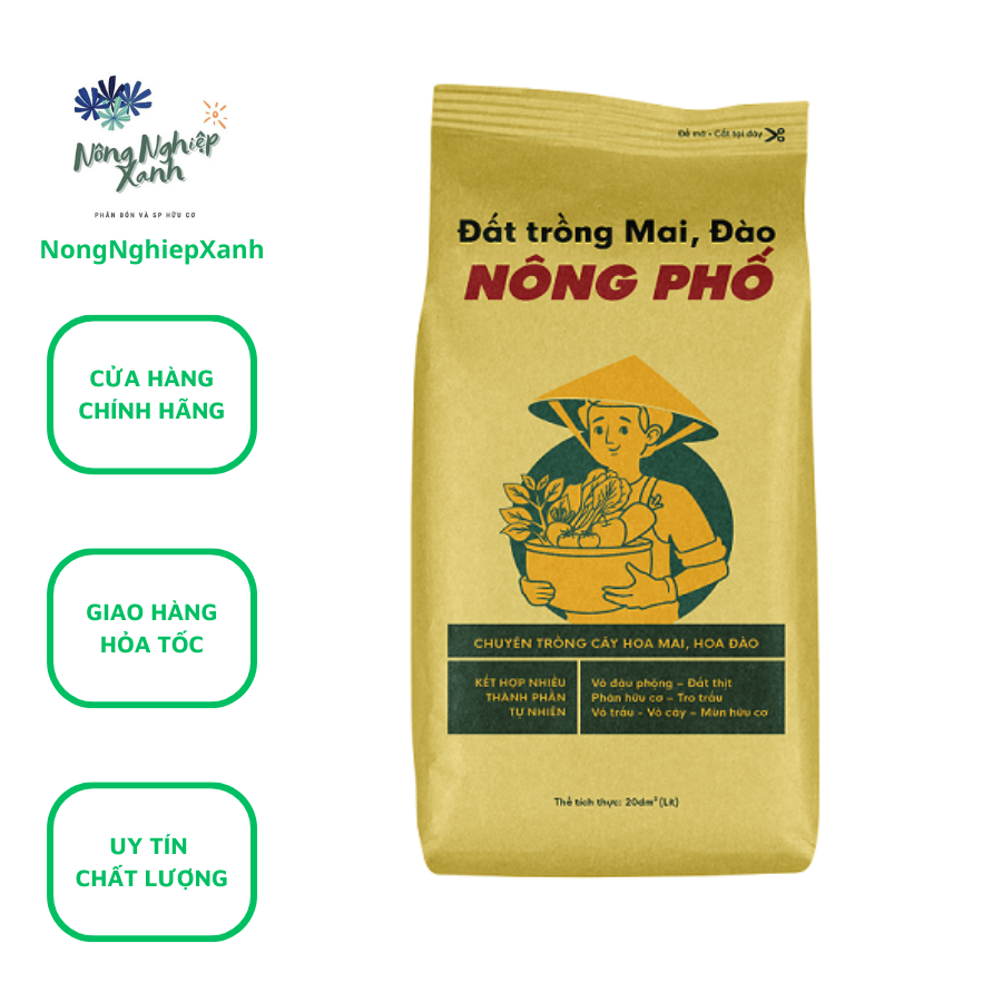 Đất trồng Mai Namix, đất trồng đào Namix Nông Phố khoảng 12kg, Đất Trồng Mai, Đào Nông Phố Bao 20dm3