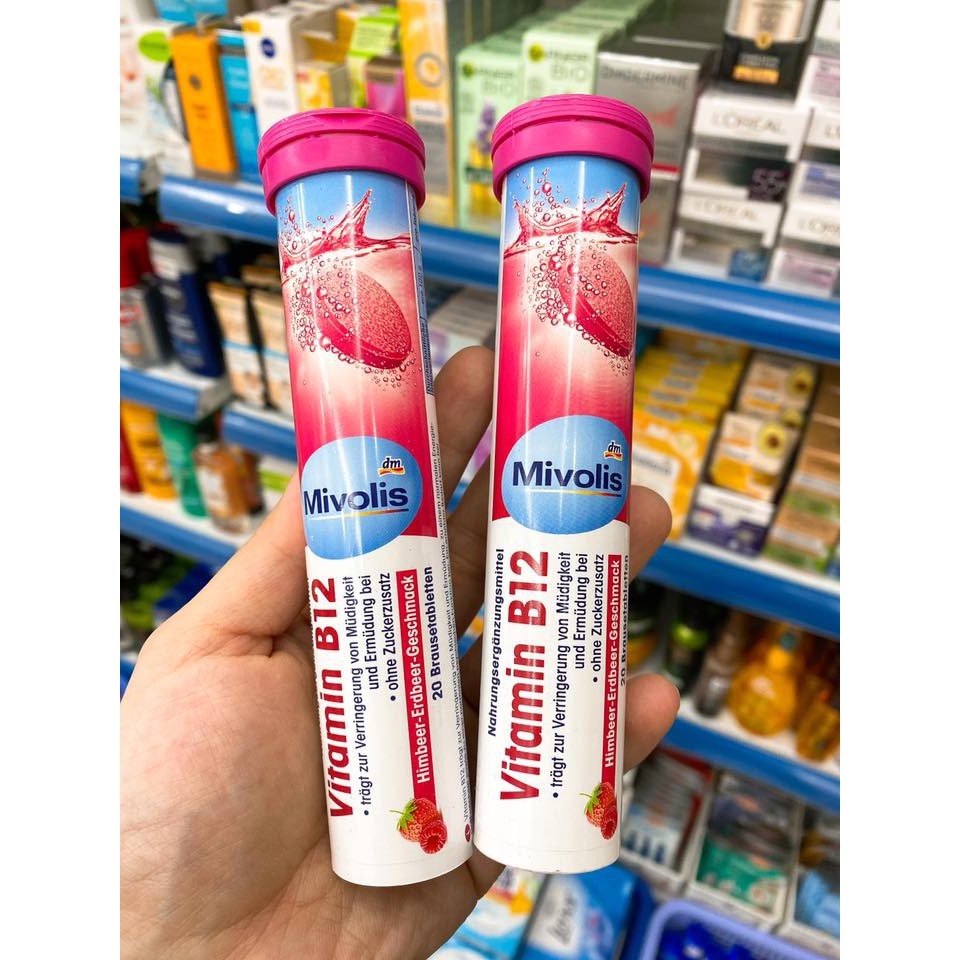 [HCM]Viên Sủi Mivolis Bổ Sung Vitamin B12- Nội địa Đức Tuýp 20 Viên
