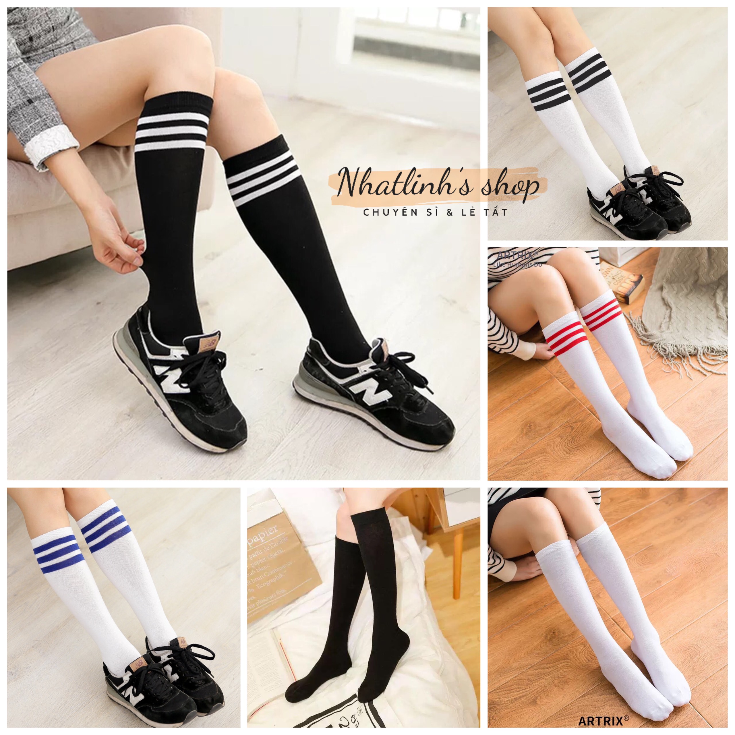 Vớ dài đến đầu gối phong cách hàn quốc đáng yêu