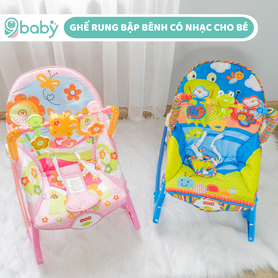 Ghế rung đa chế độ phát nhạc có đồ chơi cho bé TiiBaby