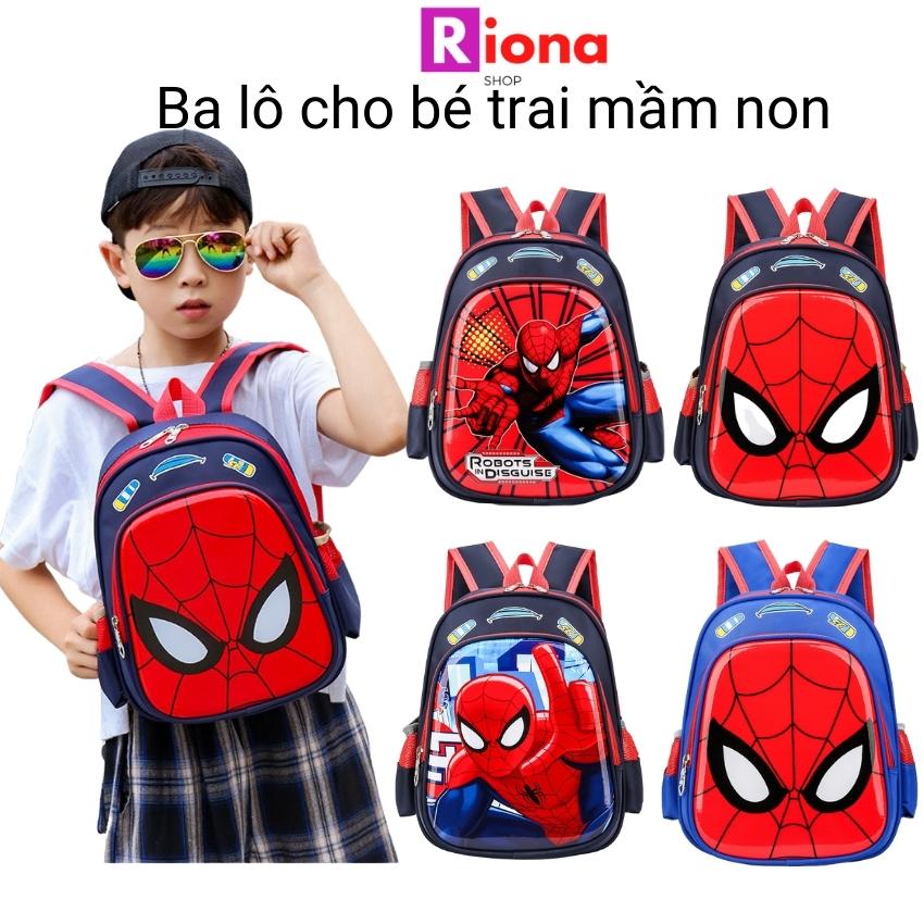 Balo cho bé trai mầm non cặp cho bé mẫu giáo ba lô trẻ em bé siêu nhân nhện Rionashop