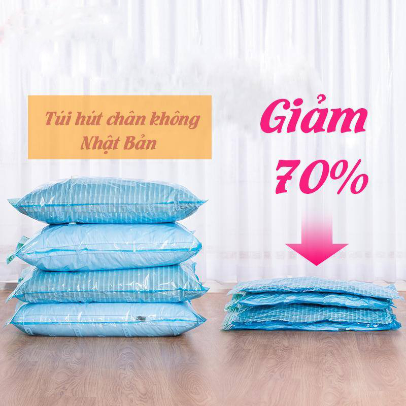 Túi chân không Kitai KT032 của Nhật Bản đựng quần áo, chăn màn, mền gối cho gia đình cỡ vừa kích thước 56x80cm - Guty Care