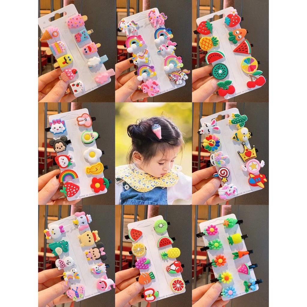Sét 10 kẹp tóc siêu dễ thương cho bé