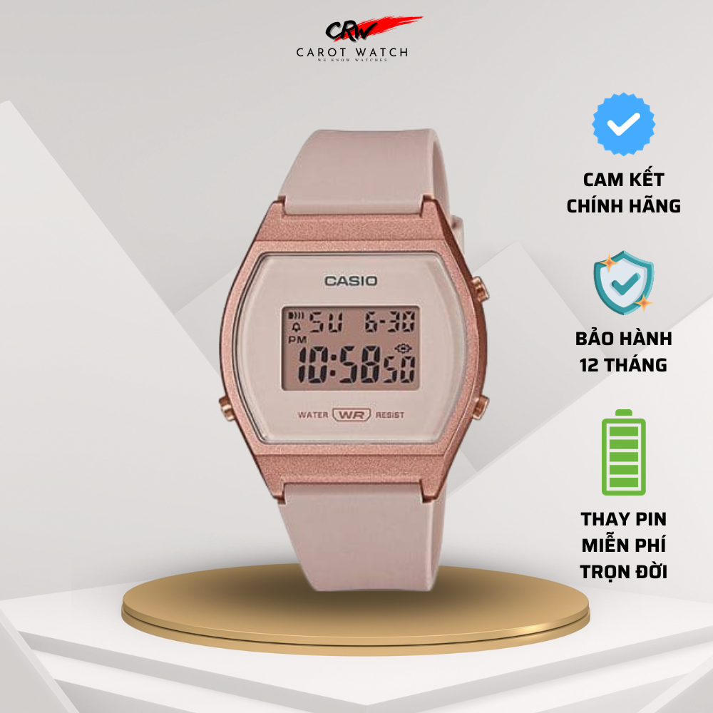 Đồng hồ nữ casio lw 204 4a hồng chống nước vintage