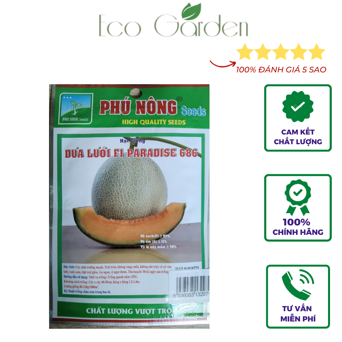 Hạt giống Dưa lưới F1 Paradise 686 Phú Nông - 10 hạt 01