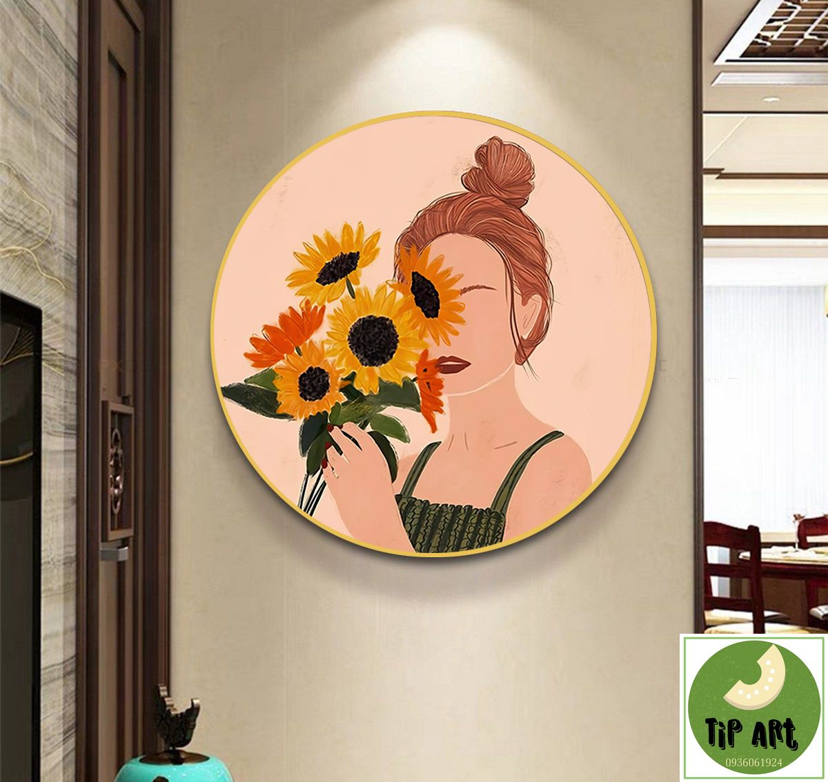 Tranh tráng gương kèm quà tặng Tip Art giảm giá