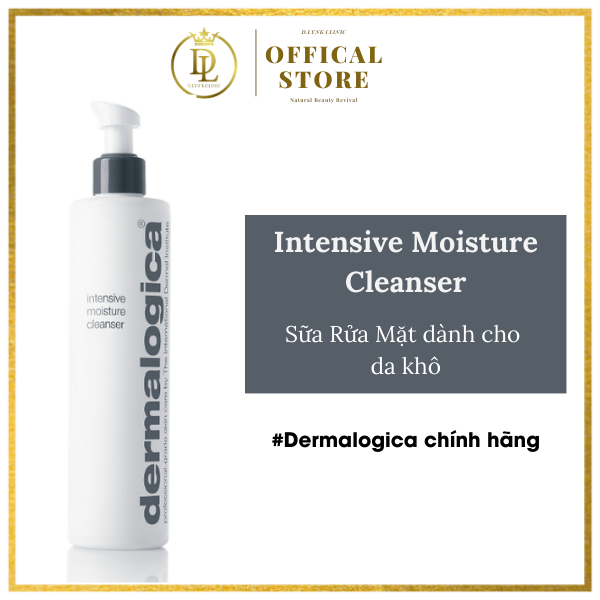 Sữa rửa mặt dưỡng ẩm chuyên sâu dạng kem làm sạch đồng thời giữ ẩm và cân bằng làn khô da cơ địa Dermalogica Intensive Moisture Cleanser 150ml/300ml