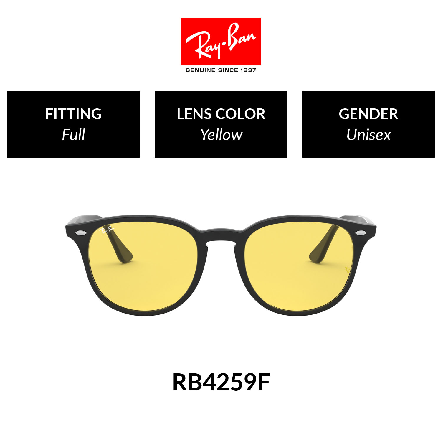 Mắt kính ray-ban - rb4259f 601/85 - kính mát size 53