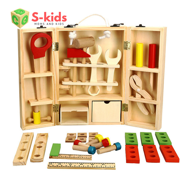 Đồ chơi gỗ s-kids, bộ dụng cụ sửa chữa mô phỏng sinh động